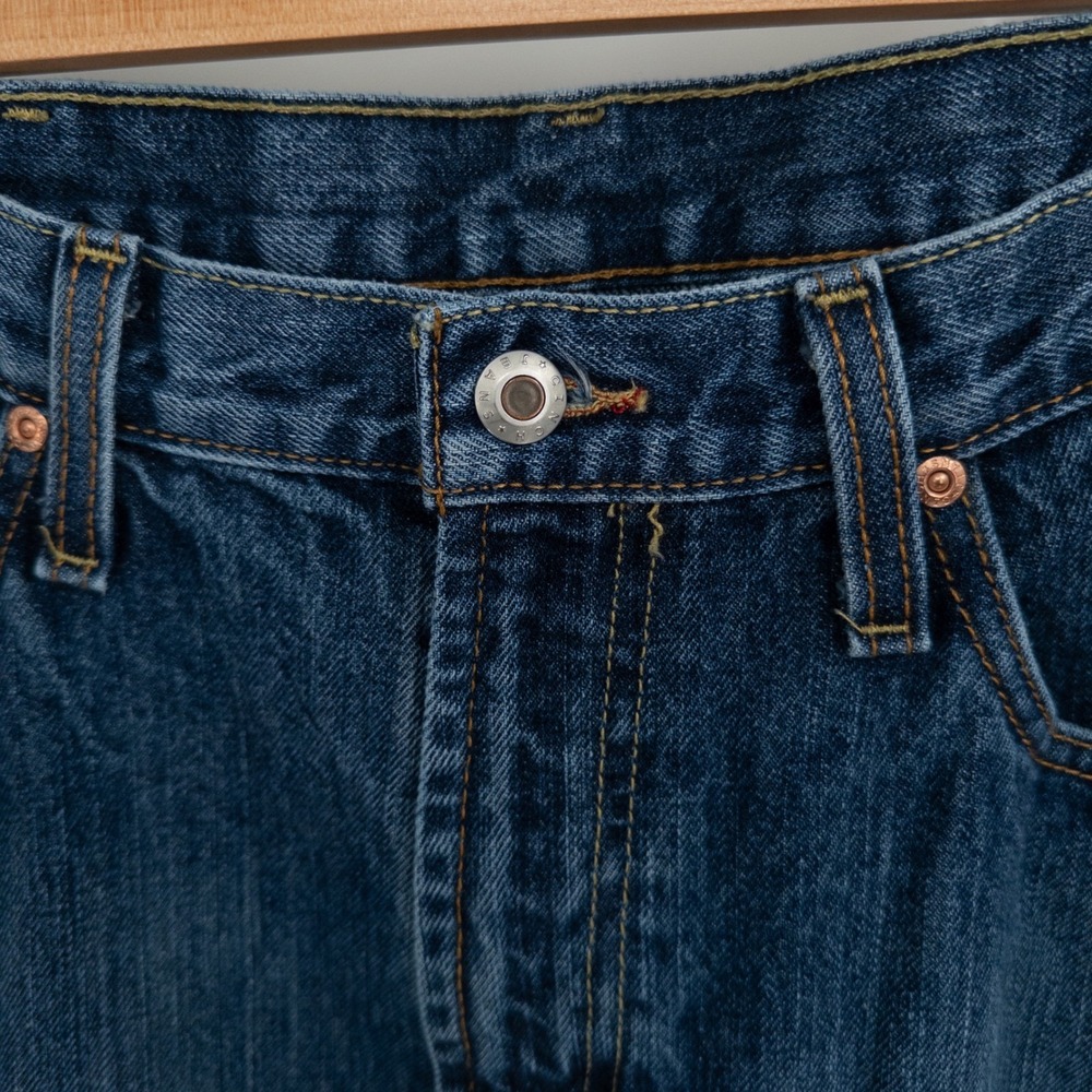 Cinch Up Jeans Mens 36x29 Blue Medium Wash Raw Hem Western Workwear Cowboy - Picture 5 of 10